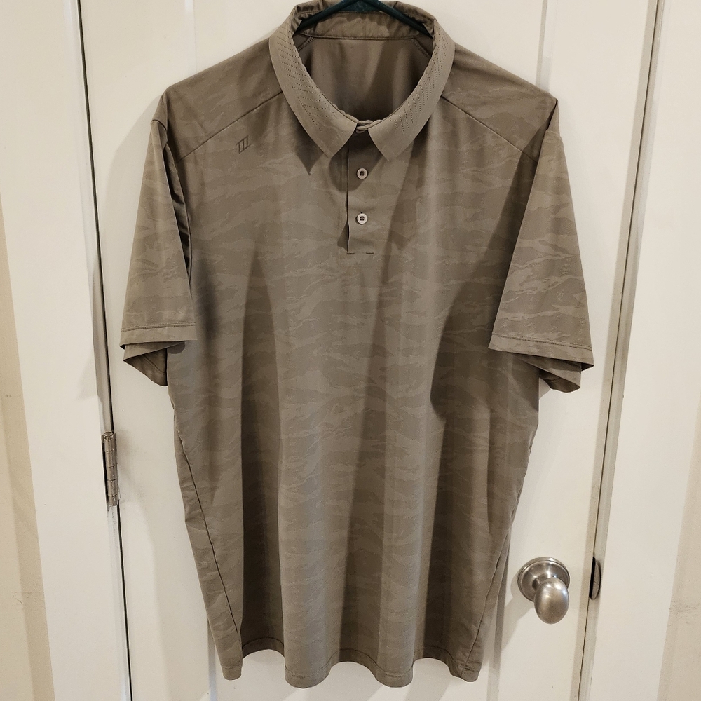 Zyia Active Tactical Tan Camouflage Performance Polo Shirt - Size Large